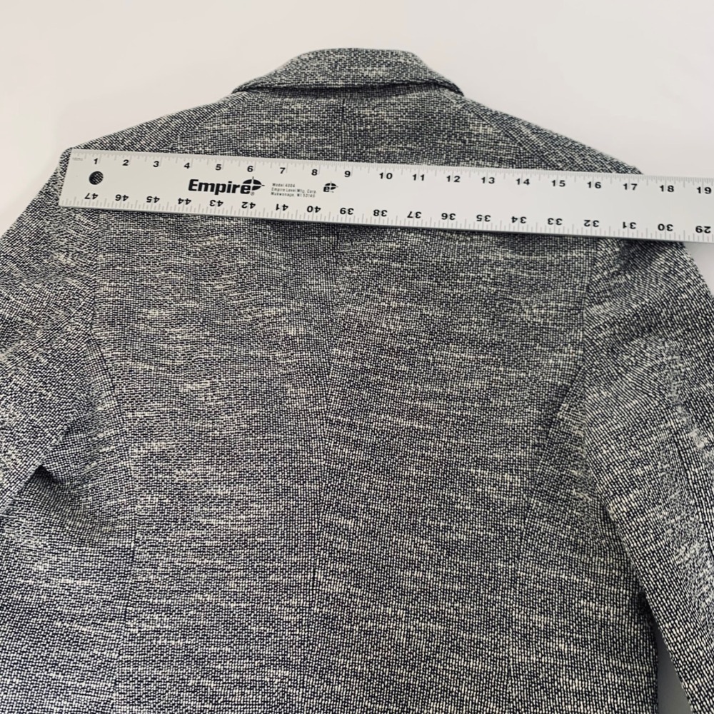 Rag‎ & Bone Blazer Women 12 Navy White Cropped Tweed Double Breasted Office Chic - Picture 11 of 14